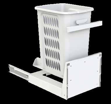 .. Included with both the Top/Side Mount and Base Mount Models TOP/SIDE MOUNT MODEL: HAMPER LIP RESTS SECURELY ON THE STEEL FRAME HAMPER HOLDS UP TO 60