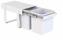 2 x 15 litre buckets Floor Mounted 302mm w x 308mm h x 507mm d ** KCF215H* / Handle Pull / Arctic White KCF215D / Door Pull / Arctic White Quality, robust under the sink solution.