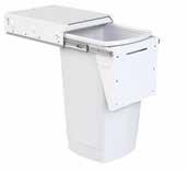 2 x 15 litre buckets 300mm w x 340mm h x 520mm d KK4H / Handle Pull / Arctic White KK6D* / Door Pull / Arctic White 2 x units can be installed within the standard carcass height providing a four bin