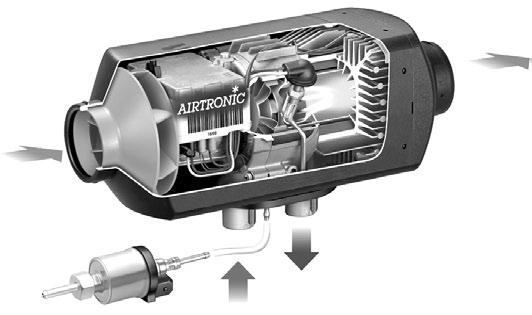 The AIRTRONIC D4 is a 13,650 BTU/hr air heater for larger bunks. These heaters provide hot air to the interior of vehicles for passenger comfort.