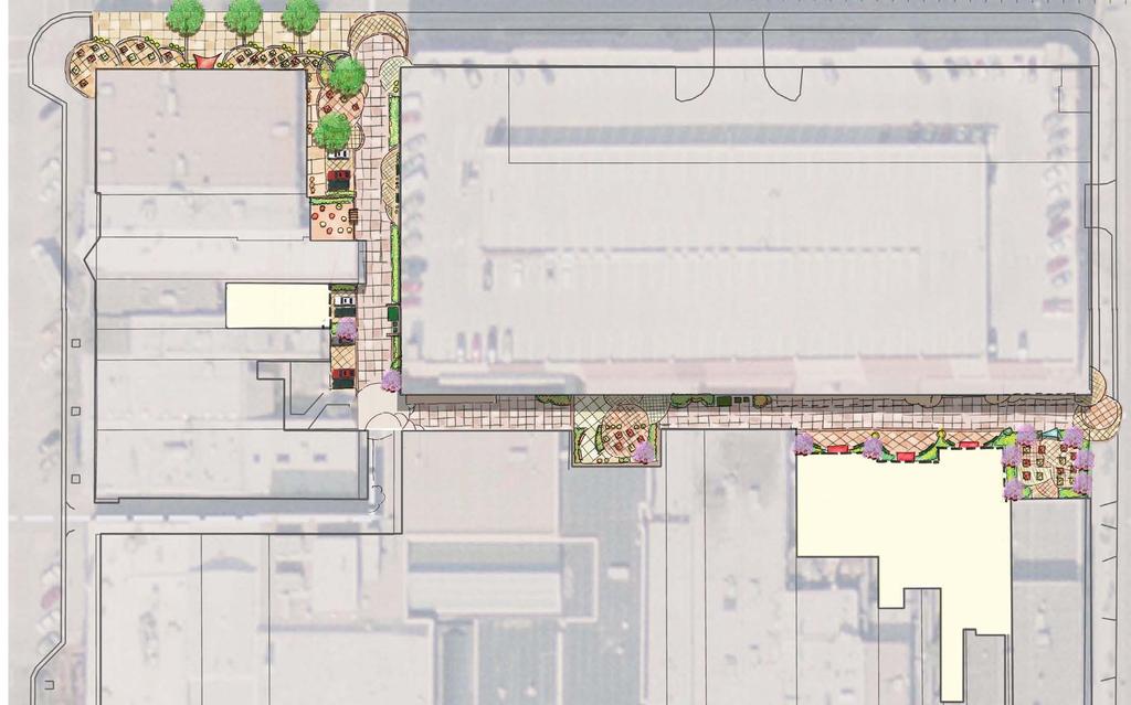 CSU LAPORTE MASON MASON ST COLLEGE AVE N KEY PLAN MAGNOLIA ST MOUNTAIN WALNUT POTENTIAL REDEVELOPMENT WITH PATIOS ON MASON ST AND INTO ALLEY RAIN GARDENS ALONG EDGE OF PARKING DECK EXISTING PARKING