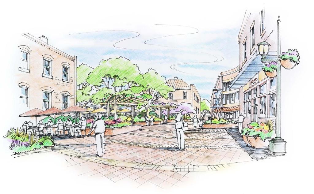 OPPORTUNITIES FOR PRIVATE COURTYARDS THAT CONTRIBUTE TO PUBLIC PLAZA SEATWALL PLAZA EDGE