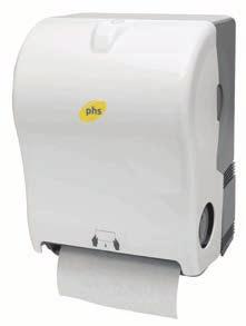 3kg White: 1ply, 150m Blue:1ply, 180m ABS plastic Auto-cut mechanism is easy and hygienic to use Towel portions are controlled, so wastage is minimised The lockable cover prevents theft and vandalism