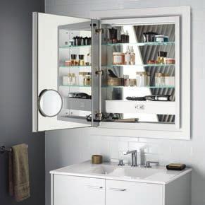space. Installation Options Medicine cabinets can be surface-mounted or recessed.
