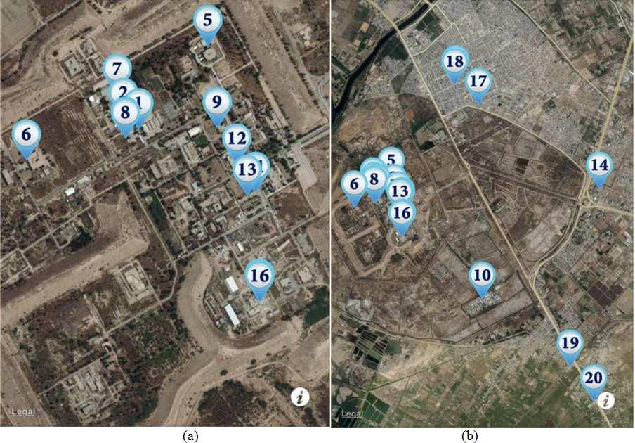 82 Yousif Muhsin Zayir AL-Bakhat et al.: The Difference of Radon Activities Between Cold and Hot Months in Iraq No. Sample Point no.
