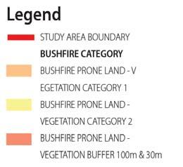 Bushfire Parts of the subject site are identified as potentially bush fire prone land by Camden Council.