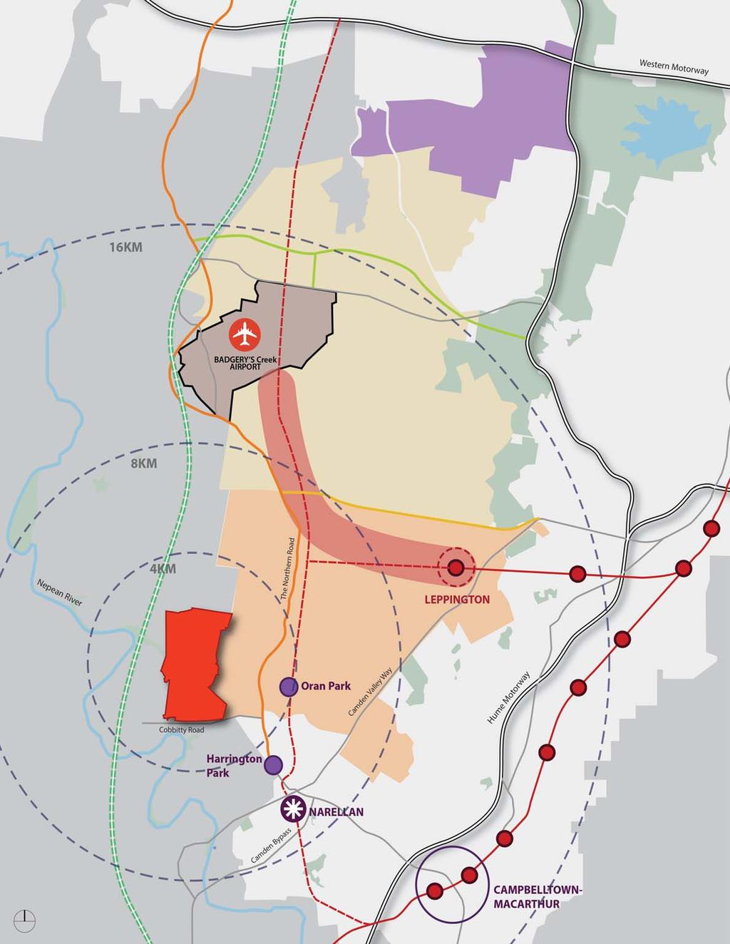 02 Strategic Context Regional Tidapa is situated within the Macarthur Region, approximately 48 kilometres south west of the Sydney Central Business District (CBD).
