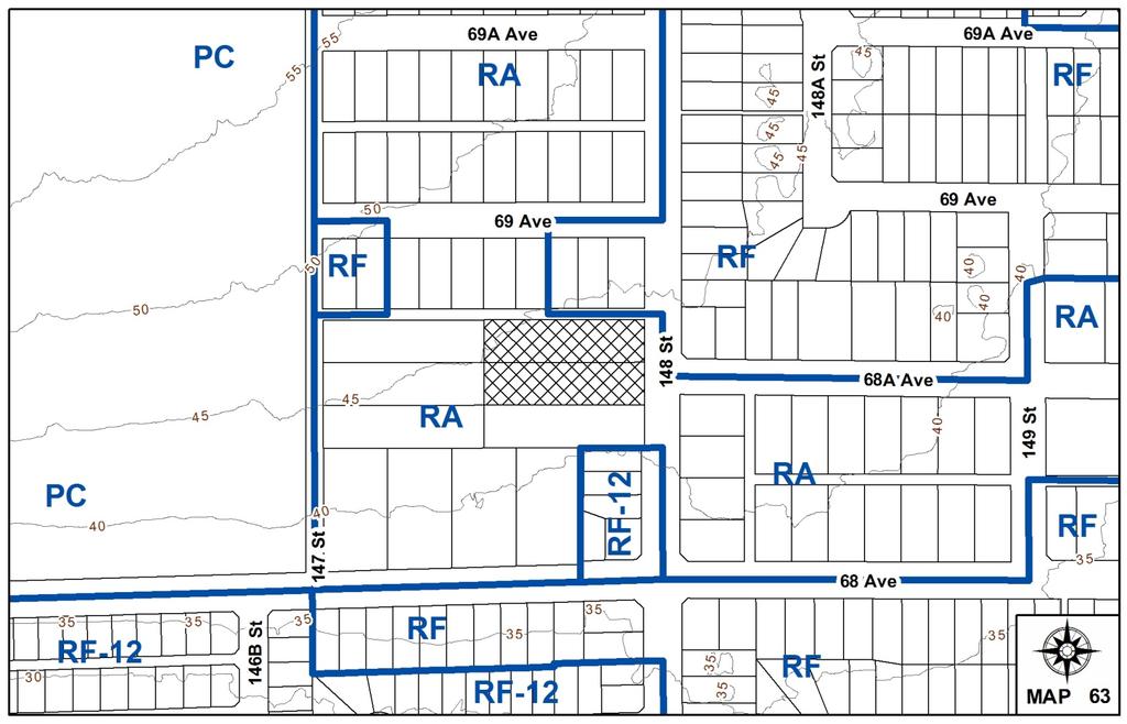 road network. Rezoning from RA to RF-13 to allow subdivision into six (6) single family small lots.