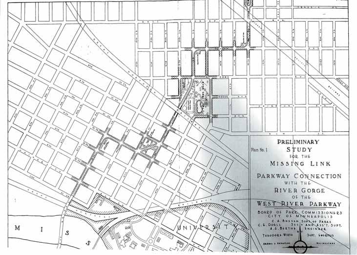 Historic Missing Link Plans Proposed Extensions 1939 The link begins at Stinson Blvd.