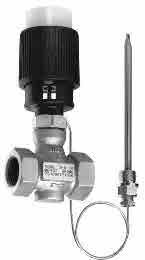 The valve closes as the temperature rises. Note Typetested temperature regulators (TR), safety temperature monitors (STM), and safety temperature limiters (STL) are available.