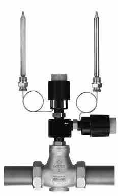 Self-operated Temperature Regulators Temperature Regulators Series 3 with - Double adapter Do3 K - Manual adjuster Application Temperature regulator with a double adapter for attaching a second