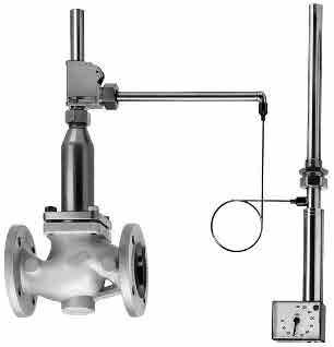 Self-operated Temperature Regulators Temperature Regulator Type u with balanced single-seated globe valve Application Temperature regulator for cooling installations with control thermostats for set