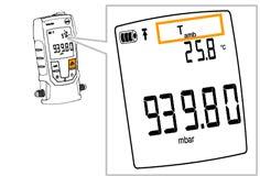 4 Operation 4.5 Displaying temperature values 1 - Press to change the temperature measurement parameter. The temperature measurement parameter switches between TH2O, Tamb and t.