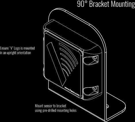 Figure 12. Provided 90 Mounting Bracket If mounting to the vehicle using the provided bracket, follow the procedure outlined below. 1. Select the appropriate sensor mounting location.