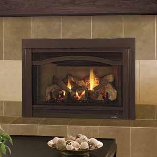 Grand-I35 shown above with arcadia front in new bronze and optional refractory kit.
