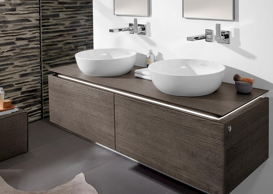 BATHROOM FURNITURE Beauty and practicality combined The surfaces of Villeroy&Boch bathroom furniture consist of materials such as sealed, varnished wood, hard-wearing laminates or direct coatings,