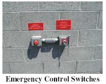 Emergency Ventilation Switches Some facilities have installed manual switches to remotely activate ventilation fans.
