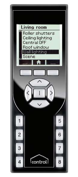 Easyclick comfort handheld transmitter Total house control at your fingertips! Simple and distinct Clearly laid out display with text labels and icons.