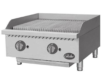 front access Heavy-duty stainless steel adjustable legs and feet Field convertible to char rock or combination (Requires CHARRACK-KIT - see cooking equipment accessories, p.