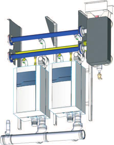 Cascade Systems Dimensions In-Line systems with plate type heat exchanger with DN80 connections Heat Exchanger Type / Duty Boiler Models TH - L 50-85 TH - L 100-145 t 10K kw >250 251-462 Type