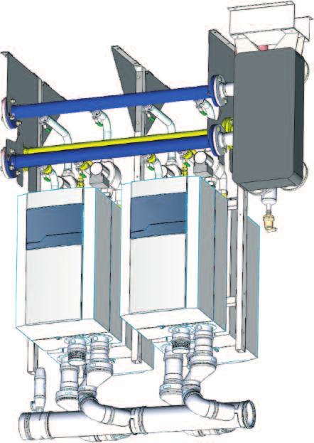 Cascade Systems Dimensions Back-to-Back systems with plate type heat exchanger with DN80 connections Heat Exchanger Type / Duty Boiler Models TH - L 50-85 TH - L 100-145 t 10K kw >250 251-462 Type
