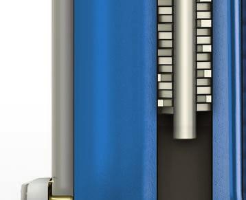 Secondary 2" Heat Exchanger Tubes are Vitraglas lined, fully protecting the area where corrosive