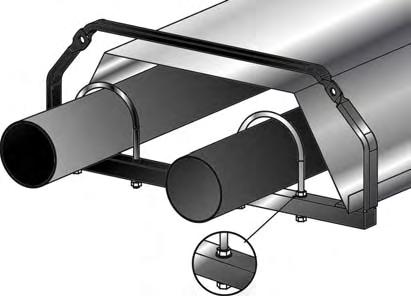 Position U bolt tube alignment sections over the tube and through bracket prior to clamping.