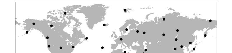CTBTO: IMS radionuclide network RN station locations of the International Monitoring System (79 of 80 currently
