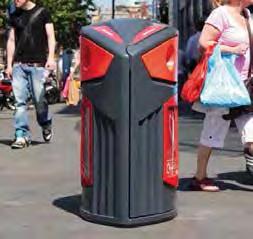 The elliptical shape and narrow footprint of Nexus 200 recycling bin means that pedestrian flow will not be disturbed. Supplied with 2 x 100 litre zinc-coated steel liners.
