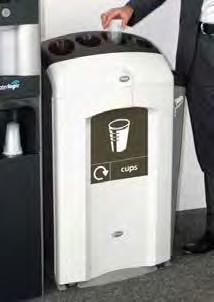 Nexus 100 Cup Bank The Nexus 100 Cup Bank is a stylishly designed unit to collect used drinks cups for recycling and store waste liquid separately.