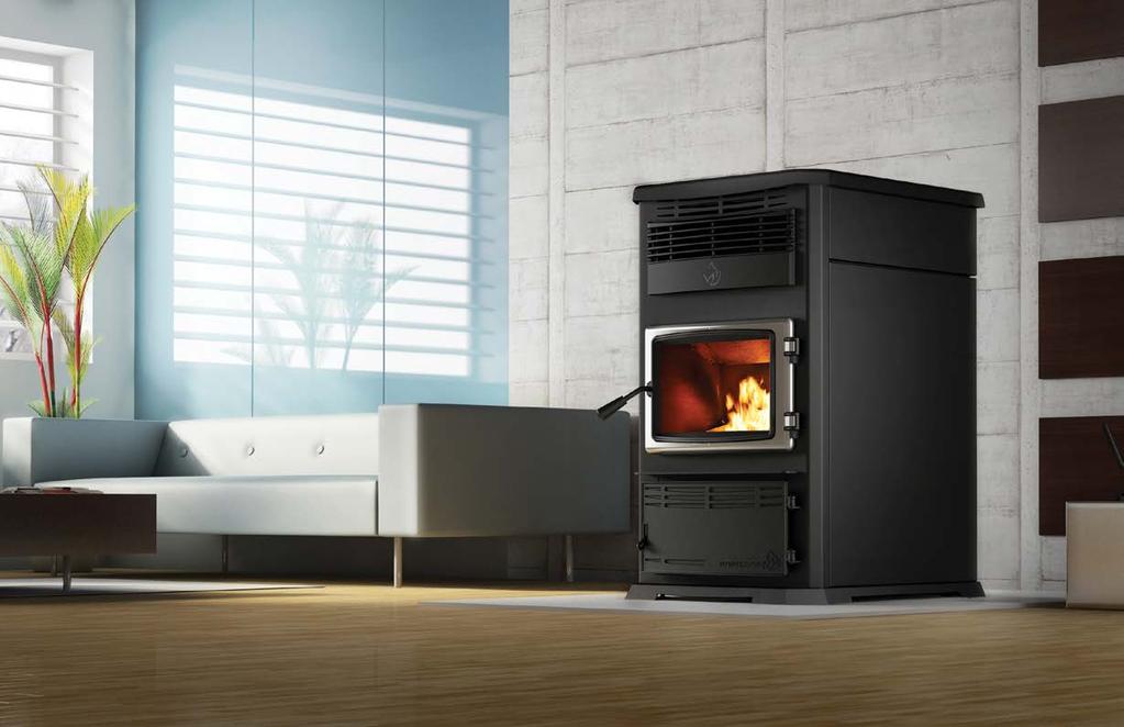 With brushed nickel door With black door and hot air distribution kit # EP00070 Pellet stove Euromax The Euromax is as close as you can get to a pellet furnace.