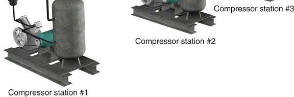 compressors located at one or more locations This design provides maximum airflow with a