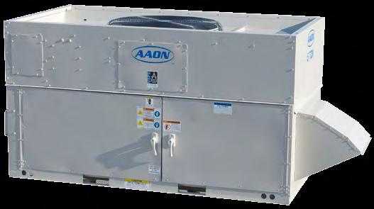 economizer dampers Direct drive backward curved plenum fans Power exhaust and power return options Factory installed AAONAIRE total and sensible energy