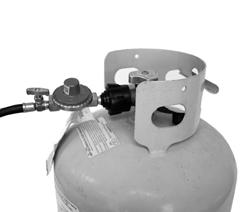 Be sure regulator is tightly connected to LP tank. Make sure propane burner valve is OFF.