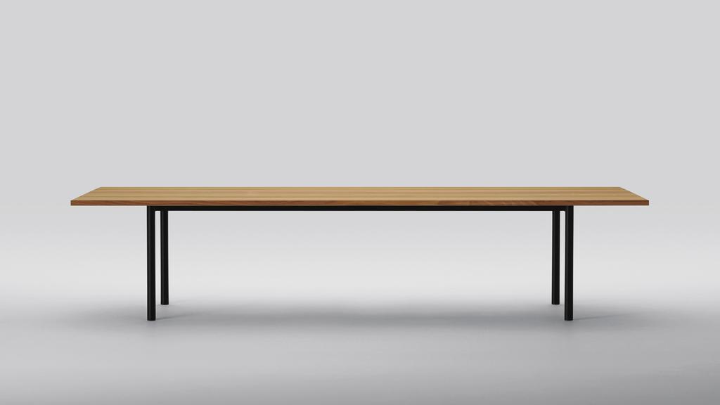 < Malta (Steel leg) Concept / Naoto Fukasawa > We received many requests for a large-sized table with a pure solid tabletop.