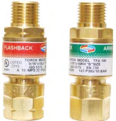 Flashback Arrestor Check Valve : A device designed to prevent the backflow passage of one gas