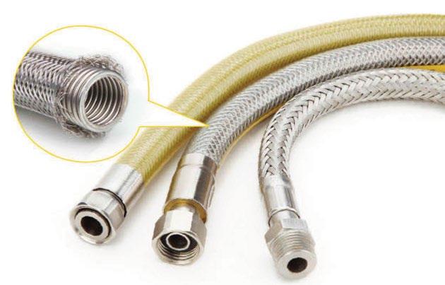39 16.7 - Stainless Steel Flexible Tube with Braided Wire The inner layer of this flexible hose is stainless steel corrugated tube. The outer layer is stainless steel wire.