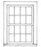 Single windows are typically wide, single- or double-hung with 8