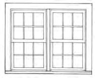 Paired and triple windows are either single- or double-hung with