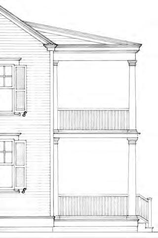 Porch Placement Diagrams A Two-Story Narrow with Side Portico