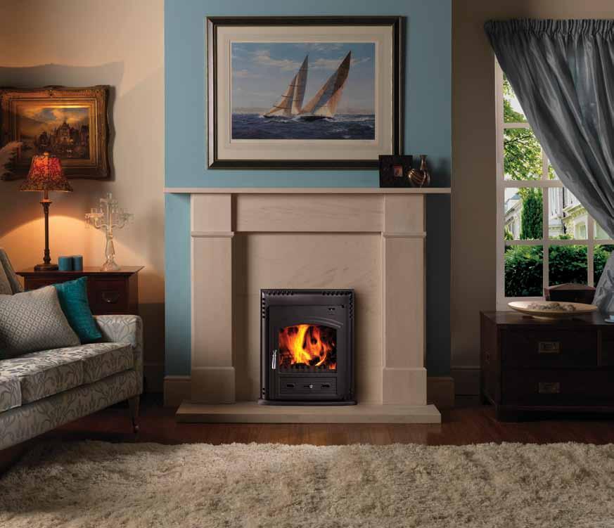 Westcott Inset Multi-fuel inset stove suitable for burning wood and most approved, manufactured smokeless fuels Standard EN13229 Tested heat output: 4.3kW (wood), 3.