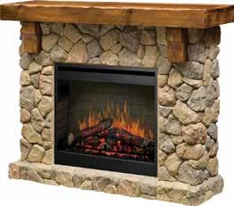 2kW heat output 3 stage remote control Electraflame technology with log effect Firebox size 26 inch Thermostat control Set up in minutes, no expensive installation or