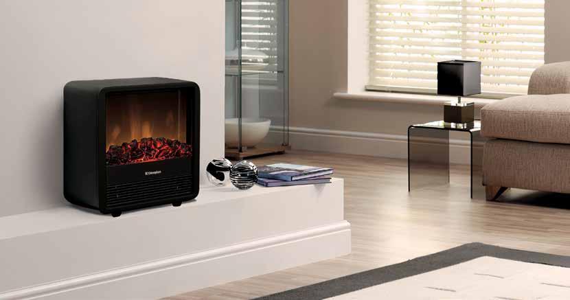 2kW heat output 2 heat settings (1000W / 2000W) Piano black finish Flame effect can be used independent of heat