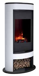 Stylish contemporary fire with fully controllable, silent 3D Opti-myst flame and smoke effect Suitable to move from room to room Silent flame and smoke effect operation 2kW heat output with two heat