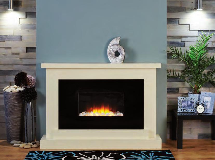 Black Finish Ottawa Suite: Bianca Finish featuring the Yukon Electric Fire with