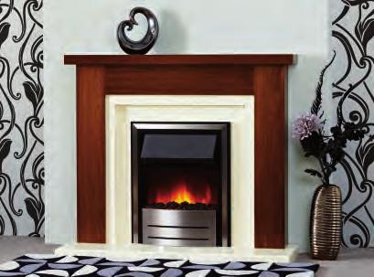 Hearth and Back: Boxed Hearth in Bianca Finish Fire: Focusflame Black Chic