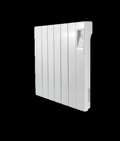 A stylish aluminium radiator with electronic seven-day time and temperature control.