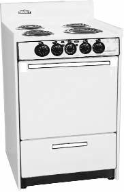 Porcelain cooktop and oven One 8 & three 6 coil heating elements Lower storage section 42457 Bisque 40 x 24 x 24 Brown 24 Electric Range