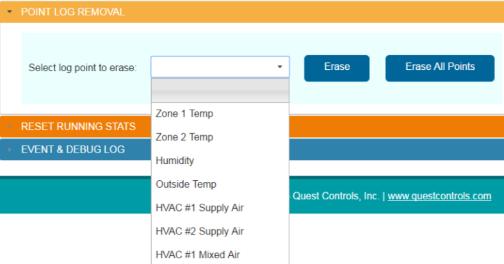 4.7.6.4 Reset Running Stats This option allows the user to reset the timers on the status page for the HVAC and Generator run hour statistics.