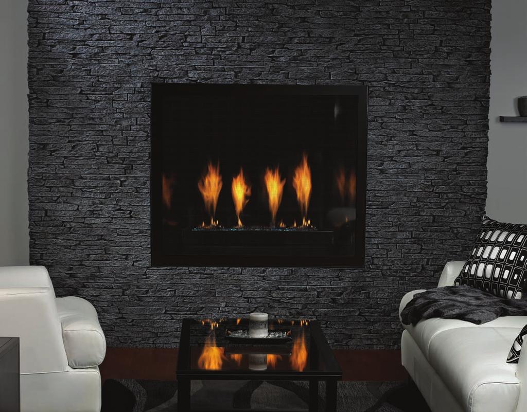 Chateau Clean-Face Luxury Fireplaces Every Chateau fireplace includes a programmable remote control to independently operate the dual burners and the built-in dimmer lighting.